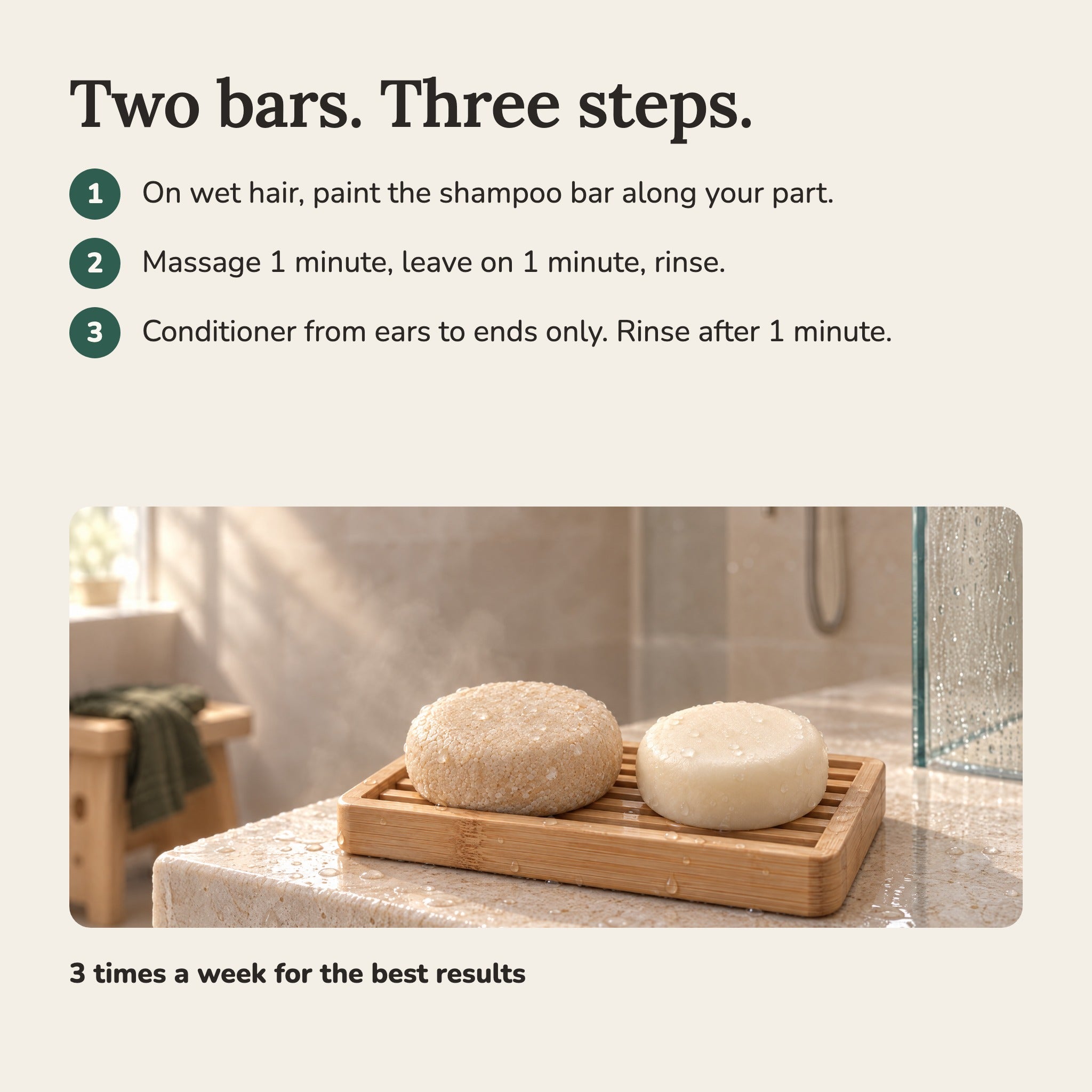 Fermented Rice Water Shampoo & Conditioner Bars